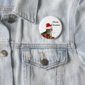 Funny trendy Santa wise-kerstkat Ronde Button 5,7 Cm (In situ)