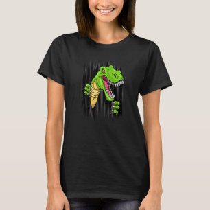 Funny Trex Dinosaur Tearing Out of T voor jongens  T-shirt