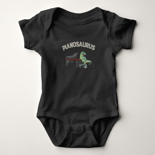 Funny Trex Piano Player Dinosaurs Musicus Romper (Voorkant)