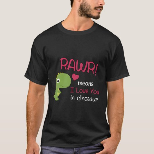 Funny Trex Valentijnsdag Rawr betekent dat ik van  T-shirt (Voorkant)