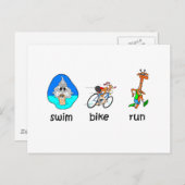 Funny triathlon briefkaart (Voorkant / Achterkant)