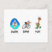 Funny triathlon briefkaart (Voorkant)