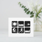 Funny triathlon briefkaart (Staand voorkant)