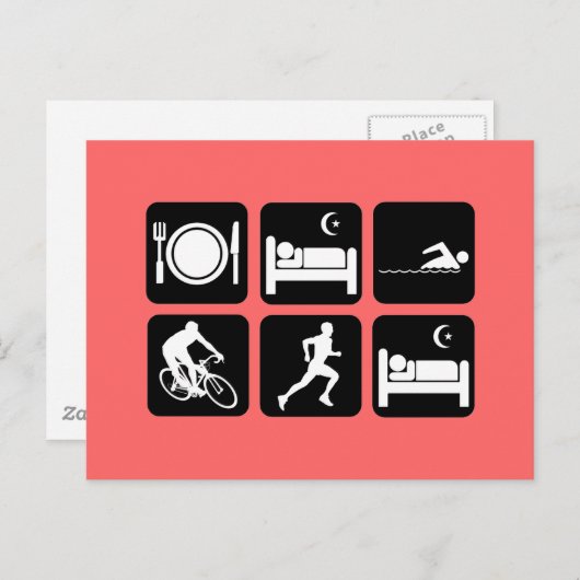 Funny triathlon briefkaart (Voorkant / Achterkant)