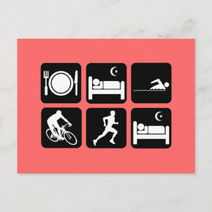 Funny triathlon briefkaart