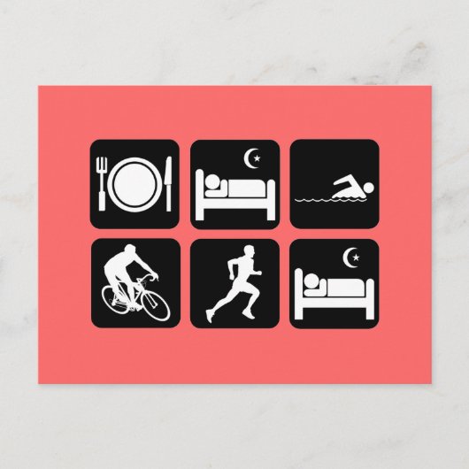 Funny triathlon briefkaart (Voorkant)