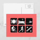 Funny triathlon briefkaart (Voorkant / Achterkant)