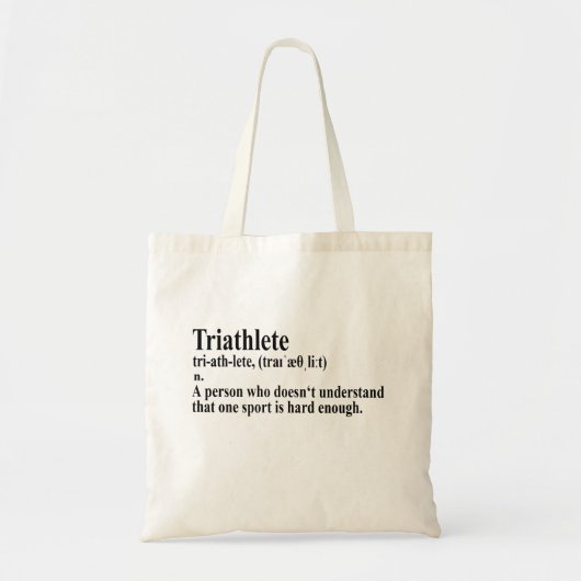 Funny Triathlon Definition Tote Bag (Voorkant)