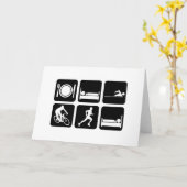 Funny triathlon kaart (Gele Bloem)