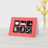 Funny triathlon kaart (Gele Bloem)