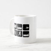 Funny triathlon koffiemok (Voorkant links)