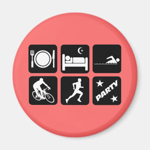 Funny triathlon magneet