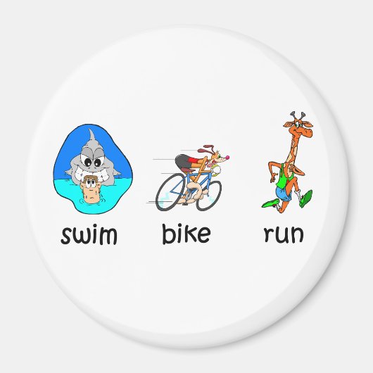 Funny triathlon magneet (Voorkant)