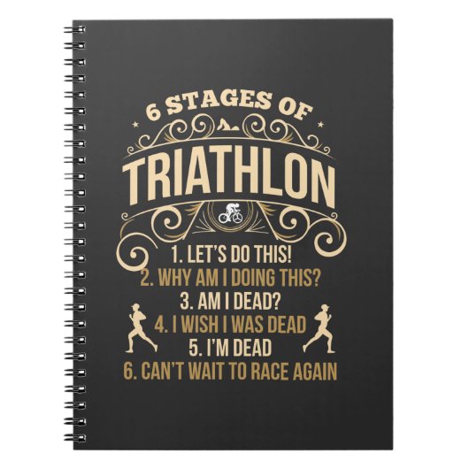 Funny Triathlon Quote Crazy Triathlete Sportsman Notitieboek (Voorkant)