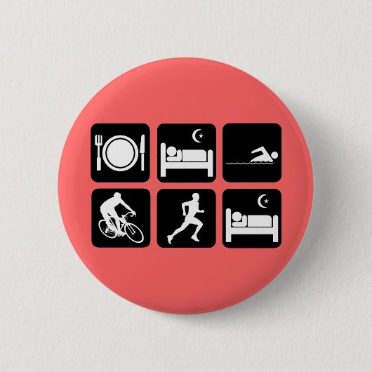 Funny triathlon ronde button 5,7 cm (Voorkant)
