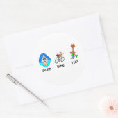 Funny triathlon ronde sticker (Envelop)