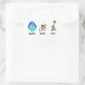 Funny triathlon ronde sticker (Tas)