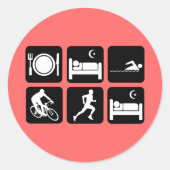 Funny triathlon ronde sticker (Voorkant)