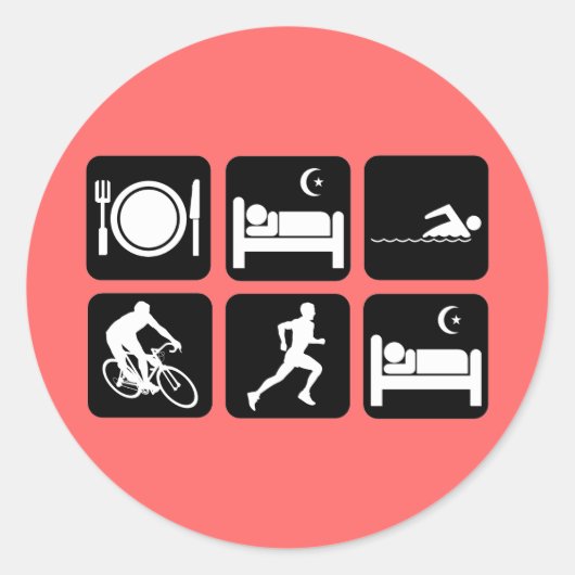 Funny triathlon ronde sticker (Voorkant)