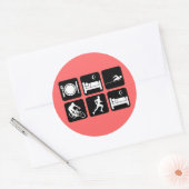 Funny triathlon ronde sticker (Envelop)