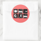 Funny triathlon ronde sticker (Tas)