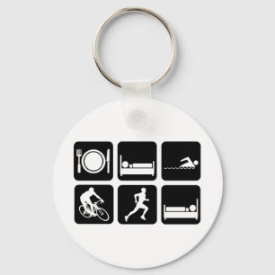 Funny triathlon sleutelhanger