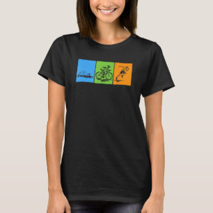 Funny Triathlon Swim Bike Run Design Mannen Women T-shirt