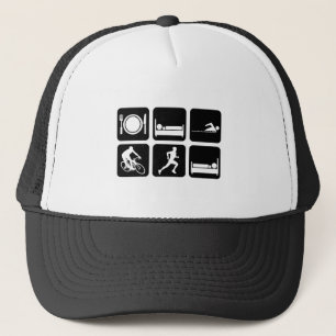 Funny triathlon trucker pet