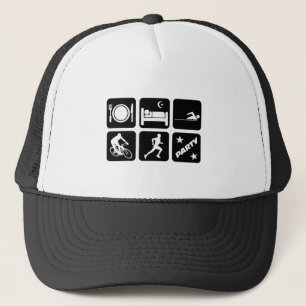 Funny triathlon trucker pet