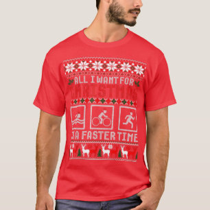 Funny Triathlon Ugly KerstSweater voor Triathl T-shirt