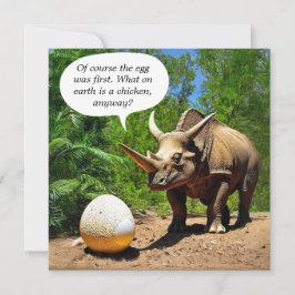 Funny Triceratops Eieren Kip Joke Humor Dinosaur Notitiekaartje