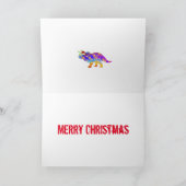 Funny Triceratops Festive Dinosaur Naughty Slogan Kaart (Binnen)