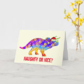 Funny Triceratops Festive Dinosaur Naughty Slogan Kaart (Gele Bloem)