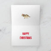 Funny Triceratops Santa Kerstmis Dinosaur Slogan Kaart (Binnen)