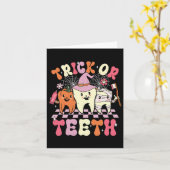 Funny Trick of Teeth Halloween Dental Hygienist Kaart (Gele Bloem)