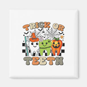 Funny Trick of Teeth Halloween Dental Hygienist Magneet