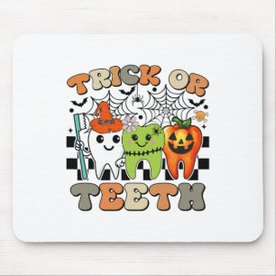 Funny Trick of Teeth Halloween Dental Hygienist Muismat