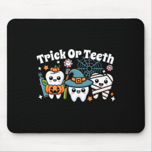 Funny Trick of Teeth Halloween Dental Hygienist Muismat
