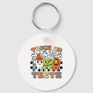 Funny Trick of Teeth Halloween Dental Hygienist Sleutelhanger
