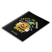 Funny Trick Or Treat Halloween Beer Party Design Notitieboek (Linkerzijde)