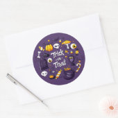 Funny Trick or Treat Kidas Halloween Ronde Sticker (Envelop)