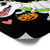 Funny Trick Rawr Treat Dinosaur T Rex Halloween To Poster (Hoek)
