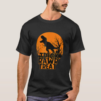 Funny Trick Rawr Treat Halloween Dinosaur Rex T-shirt