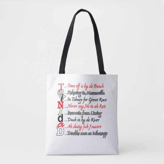 Funny Trini Description 3 Tote Bag (Voorkant)