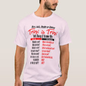 Funny Trini is Trini T-shirt (Voorkant)