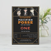 Funny Triplets Pacifier Posse Wild West Birthday Kaart (Staand voorkant)