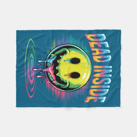 Funny Trippy Dead Inside Quote Sarcasm Meme Gothic Fleece Deken (Voorkant (Horizontaal))