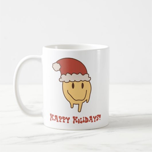 Funny Trippy Smile Santa Mok (Links)