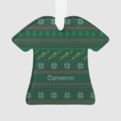 Funny Trombone Christmas Sweater Pattern Custom Ornament (voorkant)