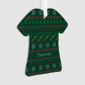 Funny Trombone Christmas Sweater Pattern Custom Ornament (voorkant)